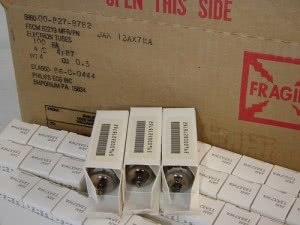 12ax7wa_nos_case_of_100 Mint case of 100 NOS Philips 12AX7WA