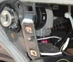 Yellow Passlock wire cut, and a toggle switch installed in series.