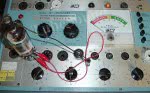 bk707_36kd6_shows_short_with_short Example shows 36KD6 showing short at Pin 11. Chart says to disregard this short. Jumper wire has created a full short between Screen and Suppressor. The user is told that no short exists, which is clearly wrong.