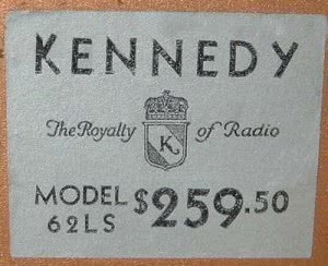 TubeSound » Blog Archive » Kennedy model 62LS console radio